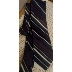 Vintage Sears Fashion Collection Multicolor Striped Polyester? Tie 54"